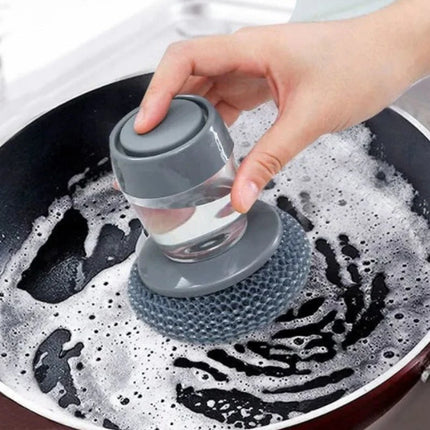 Liquid Soap Dispensing Dishwashing Brush – Easy Kitchen Cleaning