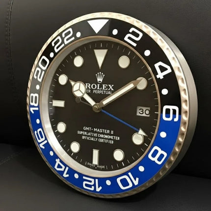 Luxury GMT Wall Clock – Elegant Rolex-Inspired Design