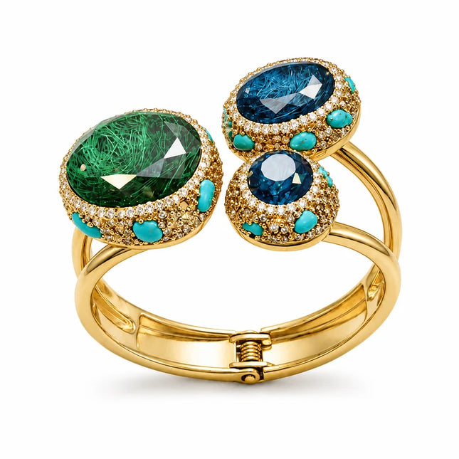 Luxury Gemstone Bypass Bangles – Elegant & Stylish Jewelry
