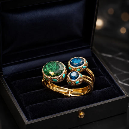 Luxury Gemstone Bypass Bangles – Elegant & Stylish Jewelry