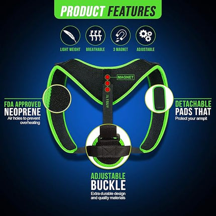 Magnetic Posture Corrector Belt – Adjustable Back Support