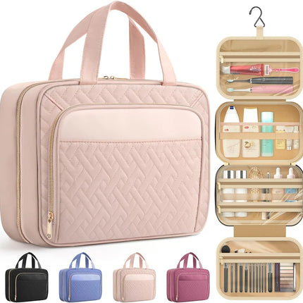 Large Travel Cosmetic Bag with Waterproof Hanging Hook - Top Selling